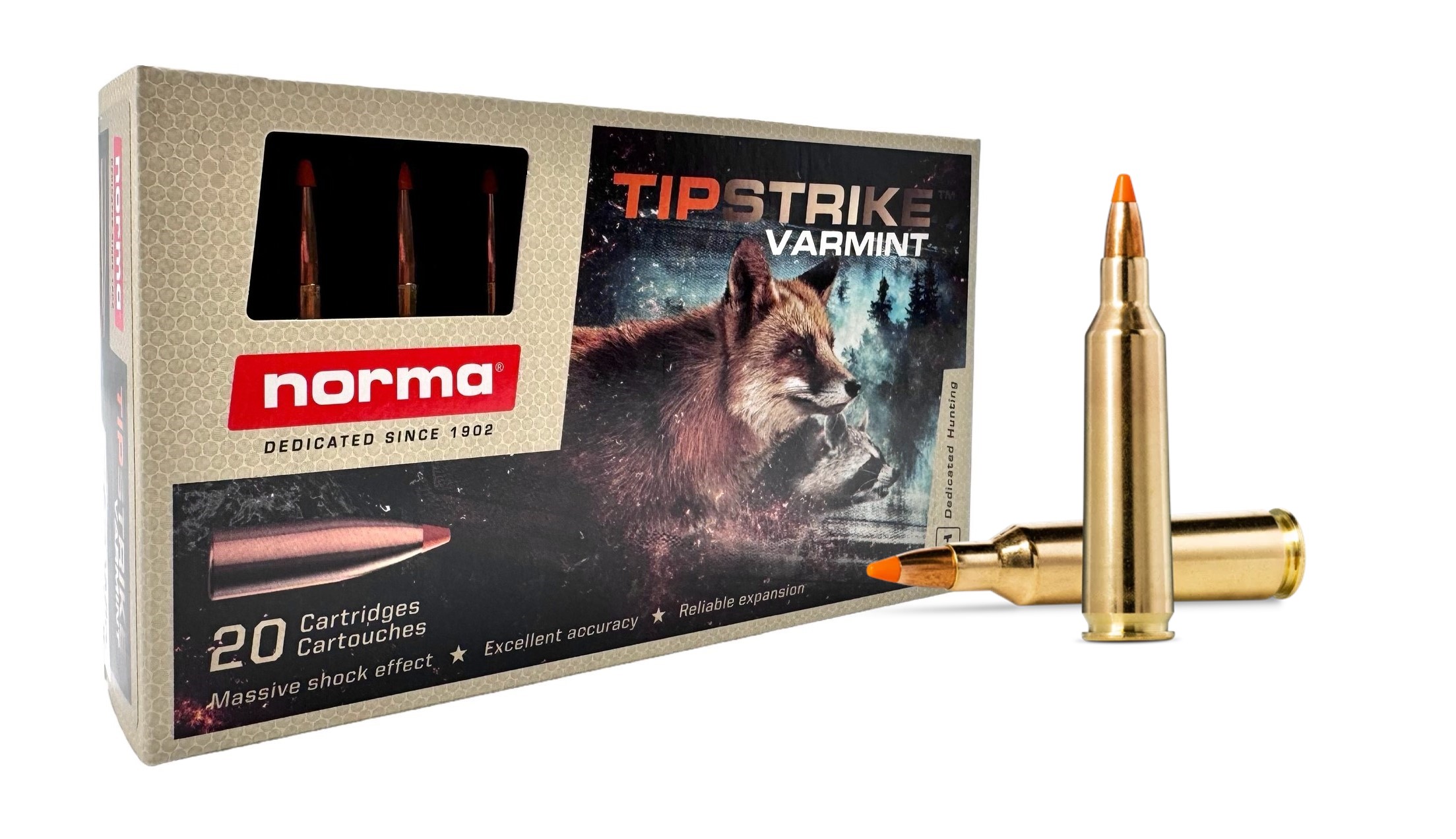 Norma Tipstrike Varmint 22-250 Rem. 3,6g/55gr