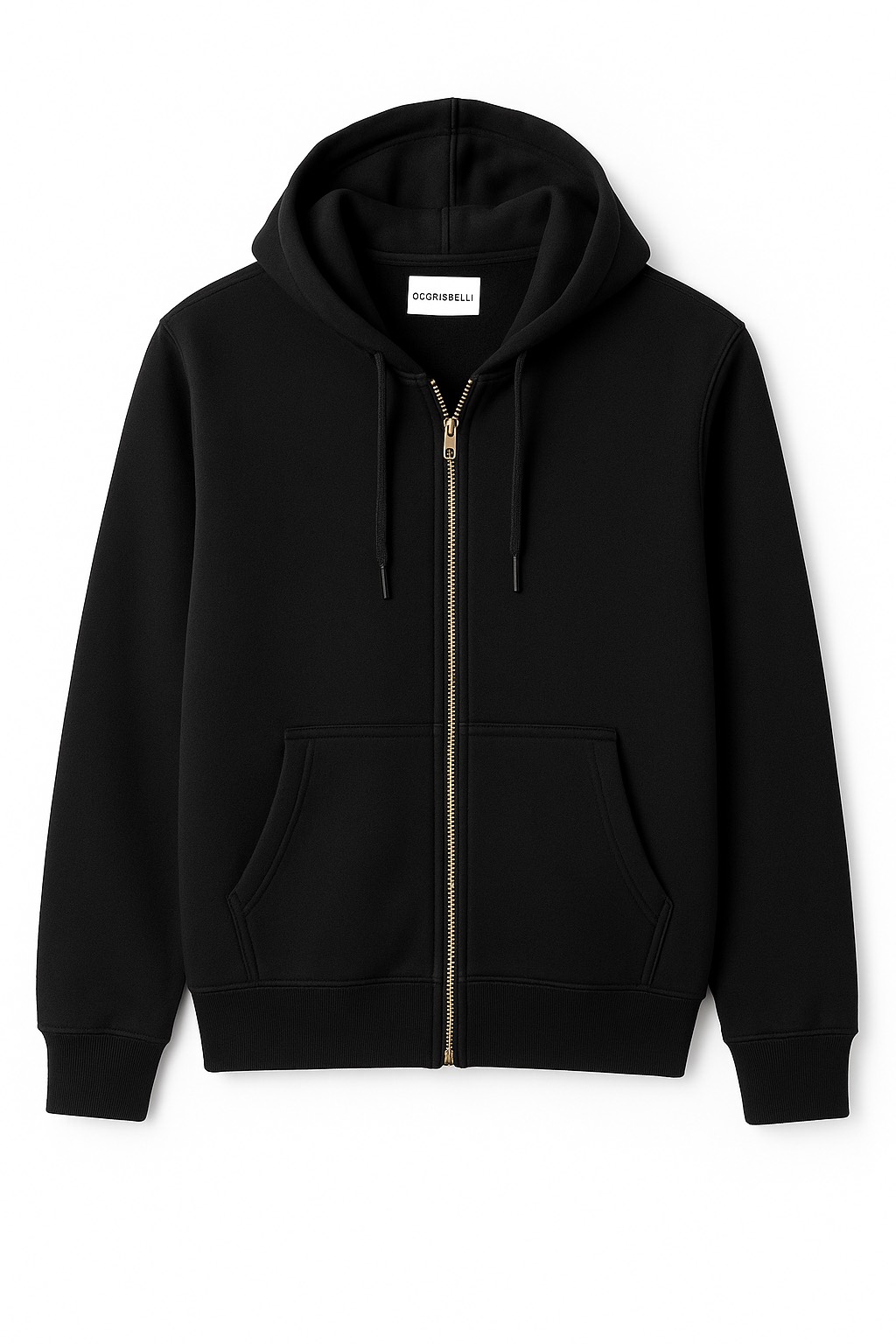 Csuklyás cipzáros pulóver (fekete) Csuklyás cipzáros pulóver (fekete)